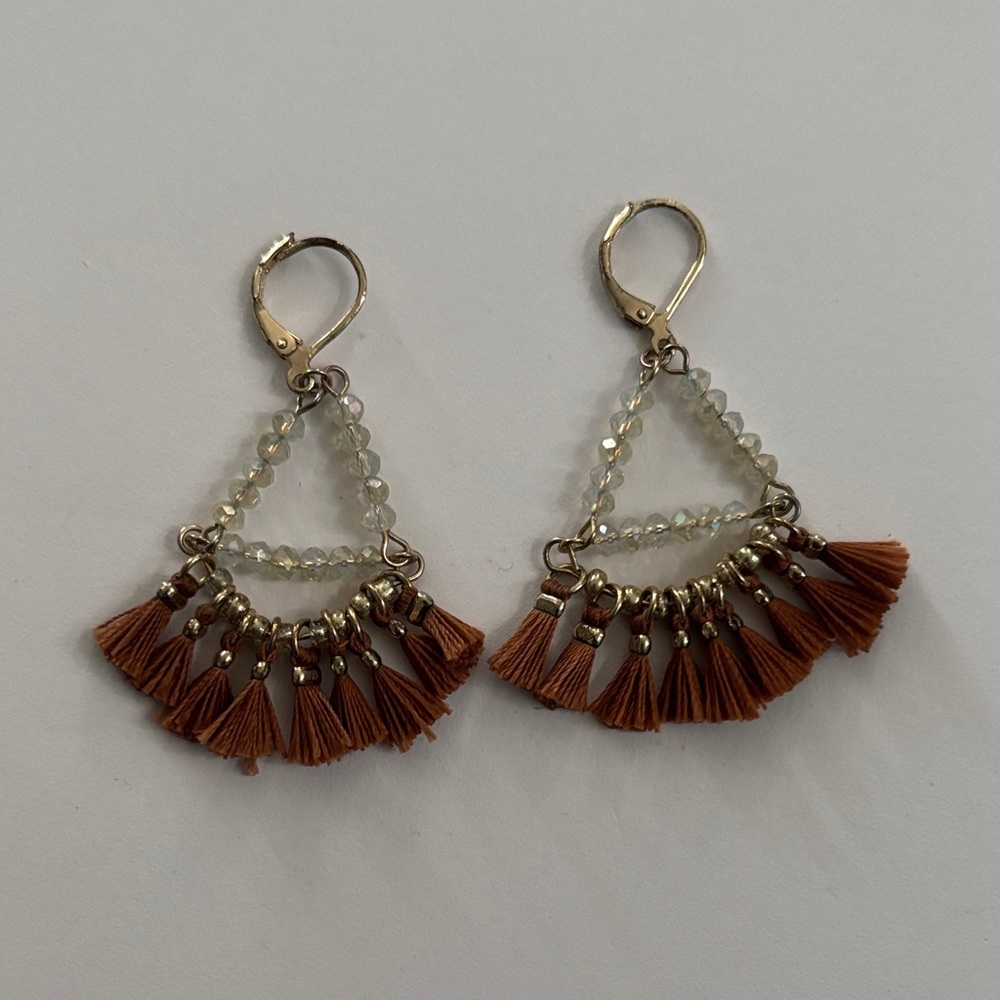 Elegant Brown Tassel Earrings